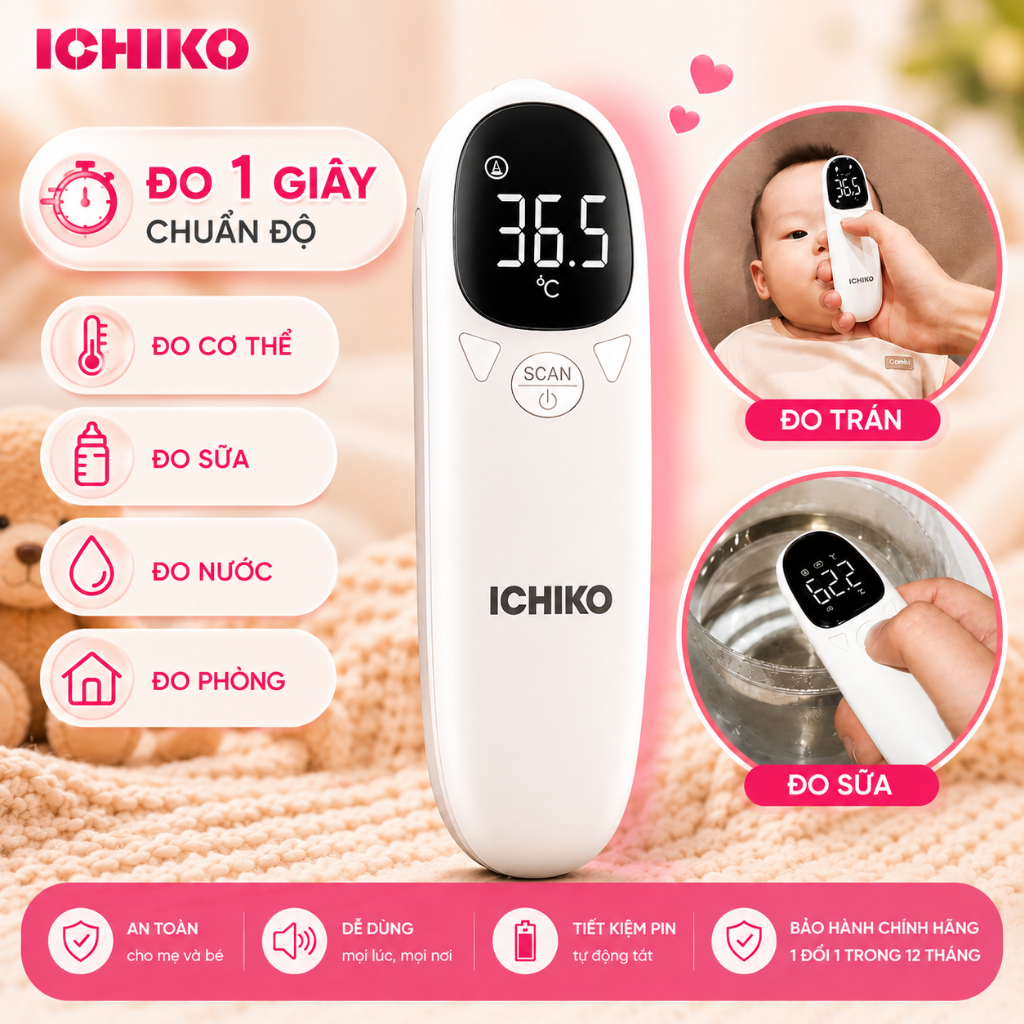 Nhiệt Kế Hồng Ngoại Đo Trán Chính Hãng ICHIKO Nhật Bản
