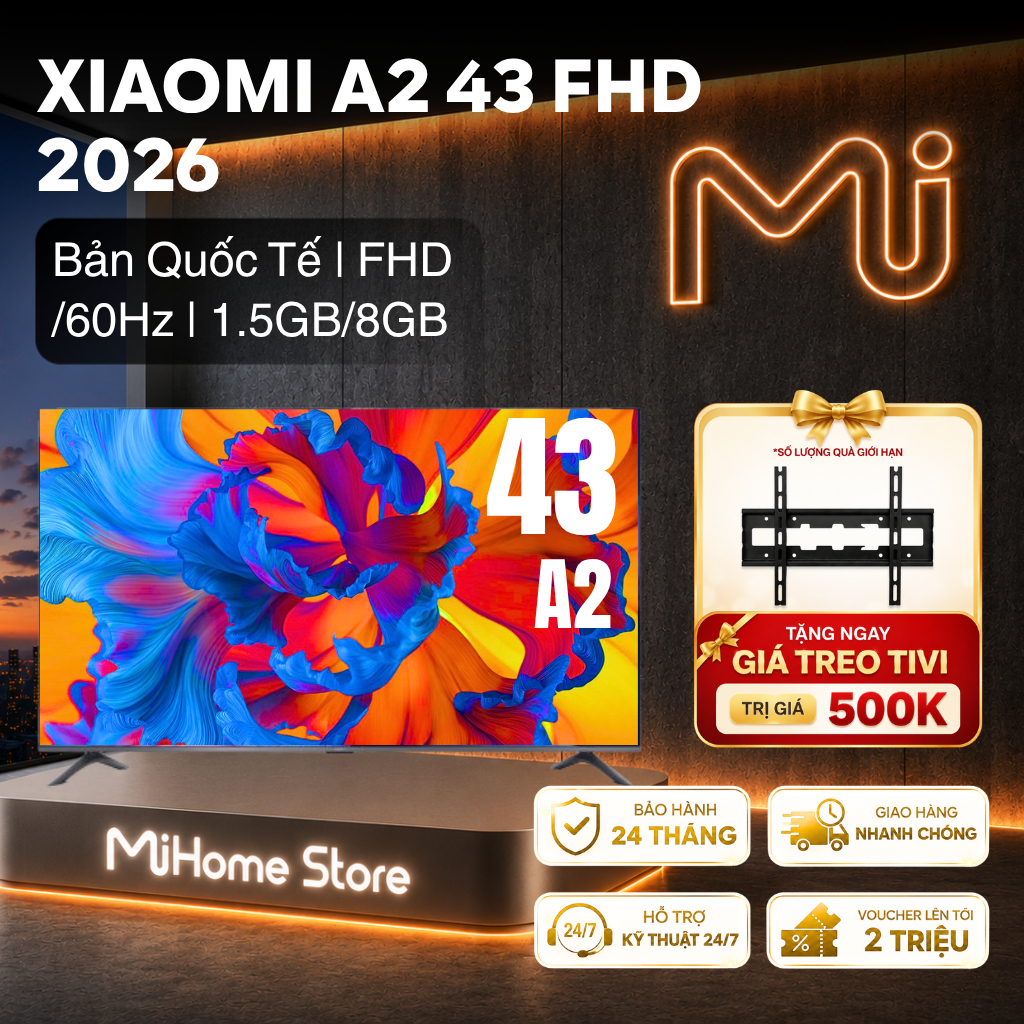 [Giao HN-BN-BG-HD-TN-HY] Tivi Xiaomi A2 43 FHD/ A Pro 43 QLED | Google TV | 2026 | BH 2 năm