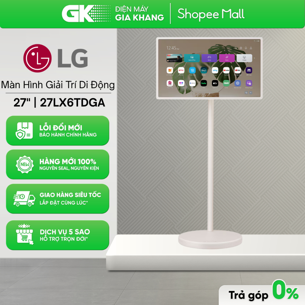27LX6TDGA - Màn Hình Giải Trí Di Động 27 Inch 27LX6TDGA LG StanbyME 2 [Toàn Quốc]