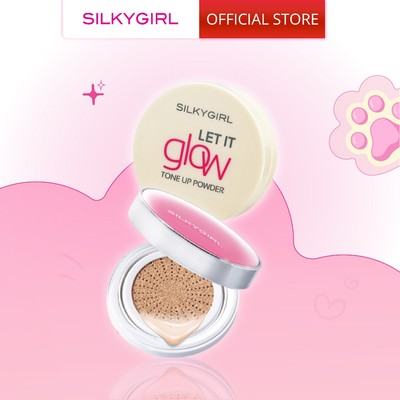 Combo Phấn nước chống nắng Serum Cushion SPF50+ PA+++ và Phấn phủ Nâng Tông Silkygirl Let It Glow Tone Up Powder 7G