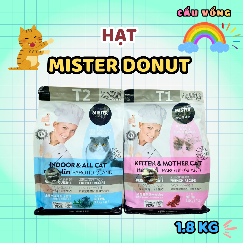 [Hỏa Tốc] Hạt MISTER DONUT Mix Topping cho mèo - 500g/ 1 kg/ 1.8kg