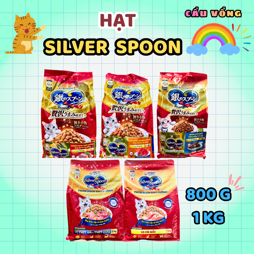 [Hỏa Tốc] Hạt SILVER SPOON cho mèo - Nhật Bản - Hỗ trợ tiêu hóa, giảm nôn trớ