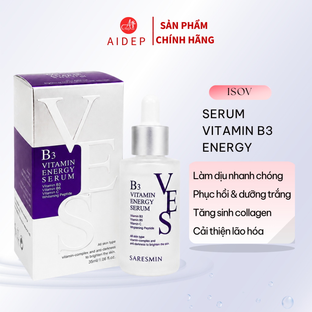 ISOV Serum Dưỡng Trắng &  Phục Hồi Da VES Vitamin B3 Energy 35ml