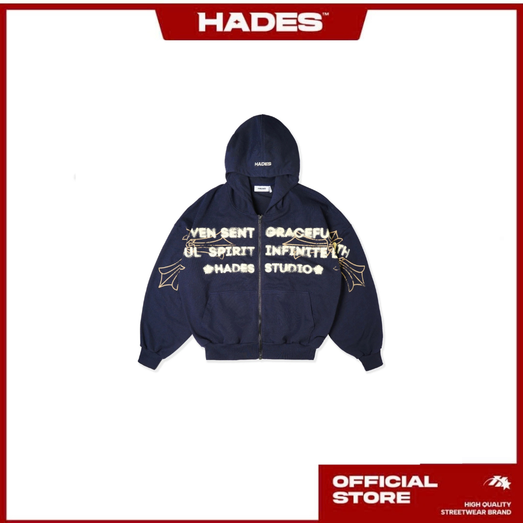ÁO HADES HEAVENS CALL HOODIE ZIP - BLUE NAVY