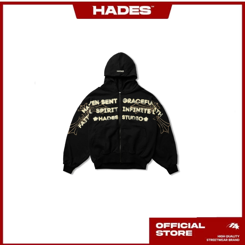 ÁO HADES HEAVENS CALL HOODIE ZIP - BLACK