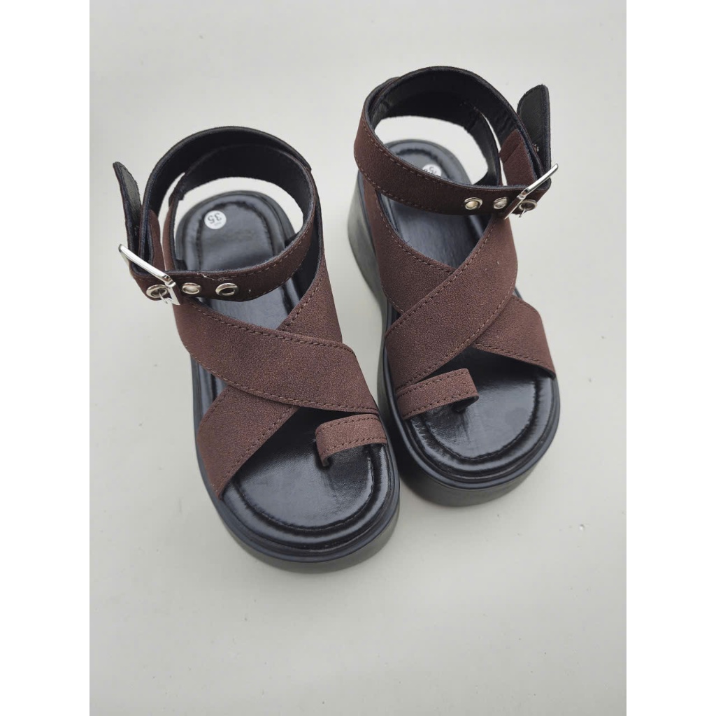Dép nữ sandal dép quai hậu trắng đế 4cm