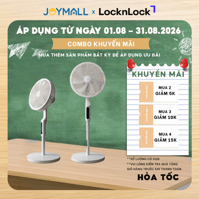 Quạt Cây Đứng LocknLock ENF166WHT 7 Cánh Đảo Gió Rộng, Hẹn Giờ, Kèm Điều Khiển Từ Xa, Chính Hãng - JoyMall