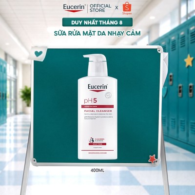 [Hannah x Eucerin] Sữa rửa mặt không gây kích ứng cho da nhạy cảm Eucerin pH5 Facial Cleanser 400ml