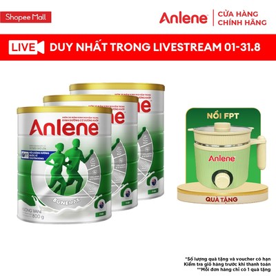 [KOL] Combo 3 lon Sữa Bột Anlene Hương Vanilla 800g/lon