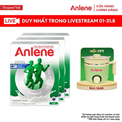 [KOL] Combo 3 hộp Sữa Bột Anlene Hương Vanilla 1,2Kg/hộp