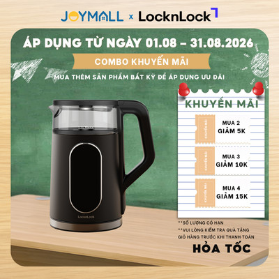 Ấm Đun Siêu Tốc LocknLock EJK286BLK 1.7L, Hàng Chính Hãng, 5 Chế Độ Nhiệt, Giữ Ấm 2 Giờ - JoyMall