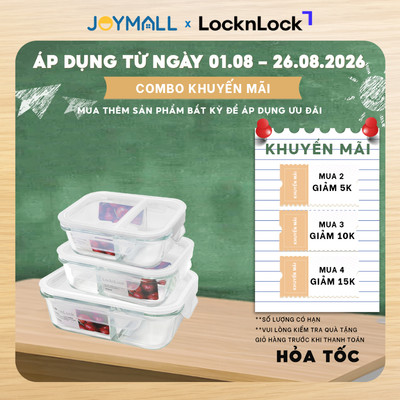 Hộp thủy tinh chia ngăn LocknLock BLANC LLG120 nhiều size - Hàng chính hãng, chịu nhiệt cao -JoyMall