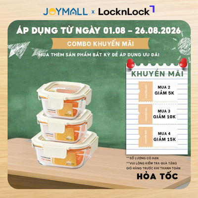 Hộp đựng thực phẩm thủy tinh LocknLock The Cube Square, Hàng chính hãng, nhiều dung tích - JoyMall