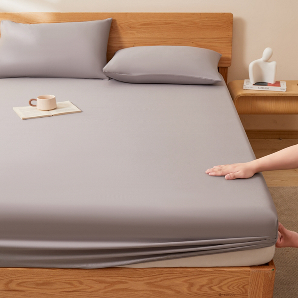 Bộ ga giường 3 trong 1 Tấm trải giường Cotton Ga giường có dây co giãn toàn viền 1m2x2m/1m4x2m/1m6x2