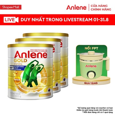 [KOL] Combo 3 lon sữa bột Anlene Gold hương vani lon 800g/lon
