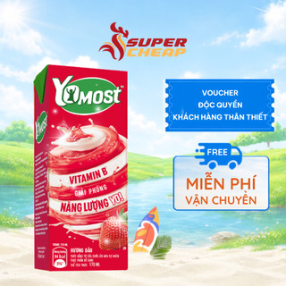  [Hỏa Tốc HCM] Thùng Yomost Dâu 48 Hộp Sữa Chua Lên Men Tự Nhiên (170ml) Sale 8.8_SP