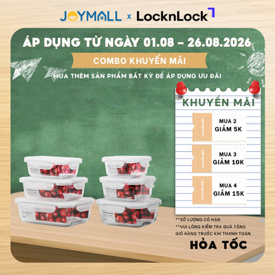 Hộp thủy tinh LocknLock BLANC bảo quản thực phẩm LLG110- Hàng chính hãng, chịu nhiệt cao - JoyMall