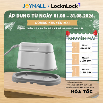 Bàn Ủi Hơi Nước LocknLock ENI262WHT 2 Trong 1 100ml 1300W, Hàng Chính Hãng, Ủi Đứng Và Nằm - JoyMall