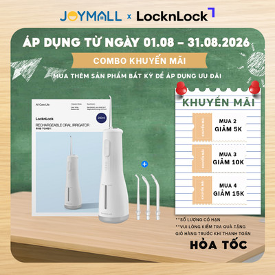 Máy tăm nước ENR154WHT 250ml, Bàn chải điện ENR331WHT LocknLock, Hàng chính hãng - JoyMall
