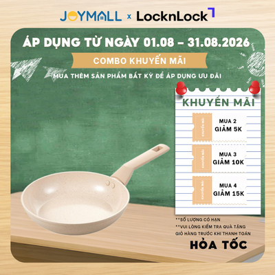 Chảo Nhôm Chống Dính Phủ Ceramic LocknLock Marble Ceramic IH CAF/CAW, Hãng Chính Hãng, Dùng Được Bếp Từ - JoyMall