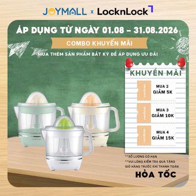 Máy Vắt Cam LocknLock EJJ231 700ml 40W, Hàng Chính Hãng, Xoay Ép 2 Chiều, Vắt Kiệt Nước - JoyMall