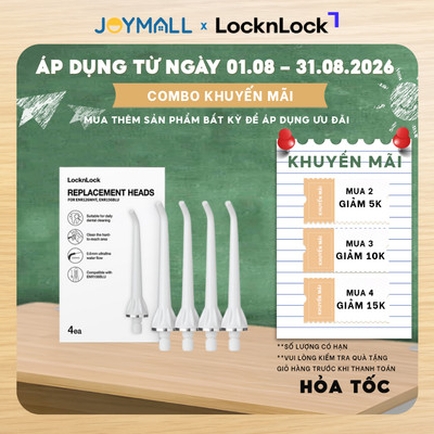 Bộ 4 đầu thay thế máy tăm nước LocknLock ENR126WHT_RB - Hàng chính hãng - JoyMall