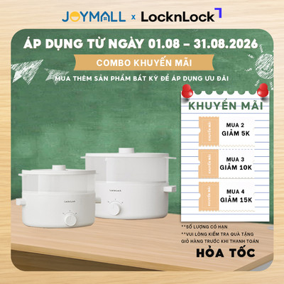 Nồi điện 2 tầng LocknLock Bianco EJP134IVY 5L, EJP124IVY 3L, Hàng chính hãng, chống dính - JoyMall