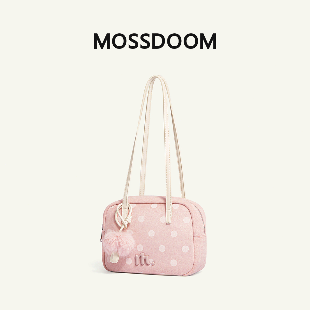 【The Bubble Collection】MOSSDOOM Keira Bag Nữ Túi Đeo Vai Mini Chấm Bi Phong Cách Da Lộn Ngọt Ngào Và