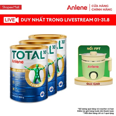 [KOL] Combo 3 lon sữa bột bổ sung dinh dưỡng Anlene TOTAL 10 lon 800g