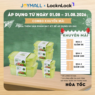 Bộ hộp nhựa đựng thực phẩm LocknLock Smart Keep Fresh Food Container HLE5600NT, Hàng chính hãng - JoyMall