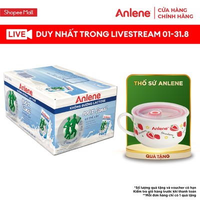 [KOL] Thùng 18 hộp sữa Anlene không đường Lactose vị nguyên bản ( 18 x 180ml )
