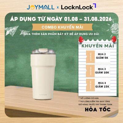 Ly giữ nhiệt LocknLock màu Ngà 500ml LHC4357IVY, Hàng chính hãng, thép không gỉ phủ sứ - JoyMall