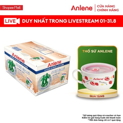 [KOL] Thùng 18 hộp sữa Anlene không đường Lactose vị hạnh nhân ( 18 x 180ml )