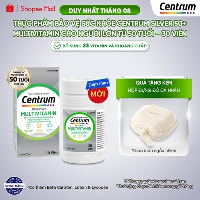 Thực phẩm bảo vệ sức khỏe CENTRUM SILVER 50+ MULTIVITAMIN cho NGƯỜI LỚN TỪ 50 TUỔI – 30 Viên