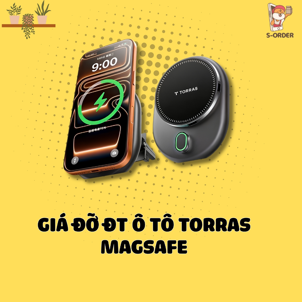 Giá đỡ Điện Thoại Ô Tô TORRAS MagSafe 25W Có Làm Mát TEC, sạc Nhanh Cho IP 12-16h