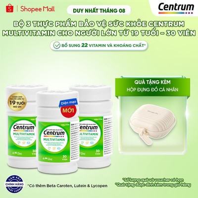 Bộ 3 Thực phẩm bảo vệ sức khỏe CENTRUM MULTIVITAMIN cho NGƯỜI LỚN TỪ 19 TUỔI – 30 Viên