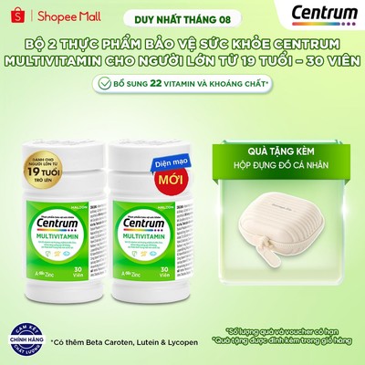 Bộ 2 Thực phẩm bảo vệ sức khỏe CENTRUM MULTIVITAMIN cho NGƯỜI LỚN TỪ 19 TUỔI – 30 Viên