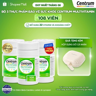 Bộ 3 Thực phẩm bảo vệ sức khỏe CENTRUM MULTIVITAMIN cho NGƯỜI LỚN TỪ 19 TUỔI – 108 Viên