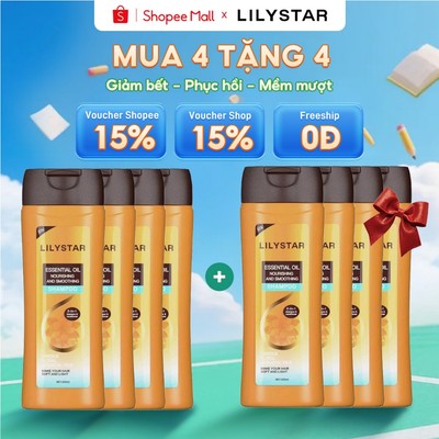 [MUA 4 TẶNG 4] Dầu Gội Xả 2IN1 LILYSTAR Phục Hồi Tóc Chuyên Sâu Chứa Tinh Dầu Nuôi Dưỡng Ẩm Giúp Tóc Mềm Mượt Chai 200ml