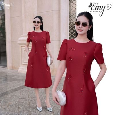 Đầm Thiết Kế EMY Thời Trang Cao Cấp EM9827 Chất Tafta Hàn Sang Chảnh Đi Tiệc