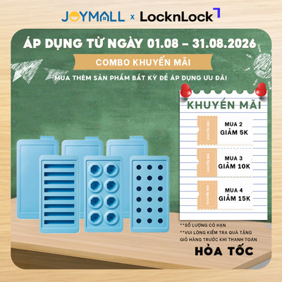 Khay Làm Đá Silicone Có Nắp LocknLock SLX16 Ice Tray, Hàng Chính Hãng, Làm Thạch Rau Câu - JoyMall