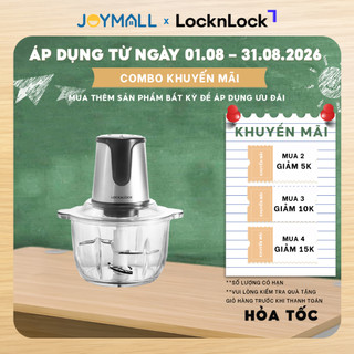Máy xay thịt locknlock ejm171 2 lít 300w - hàng chính hãng, 4 lưỡi dao, cối thủy tinh - joymall