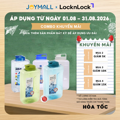 Bình nước nhựa LocknLock P-00052 2.1L, HAP739 2.6L, Hàng chính hãng, nắp mở dễ dàng - JoyMall