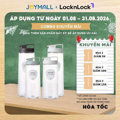 Bình nước nhựa LocknLock Easy Grip HAP813, HAP814, HAP823, Hàng chính hãng, nắp mở tiện lợi -JoyMall