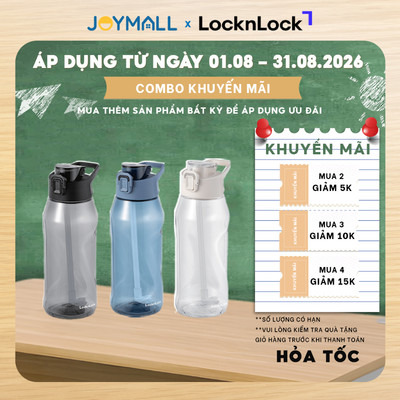 Bình Nước Nhựa LocknLock One Touch Sports Bottle ABF926 1.05L, Hàng Chính Hãng, Có Ống Hút - JoyMall