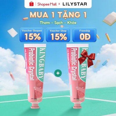 [MUA 1 TẶNG 1] Kem Đánh Răng KINGBABY Vị Dưa Hấu Giúp Trắng Răng, Cải Thiện Hơi Thở, Bổ Sung Lợi Khuẩn Khoang Miệng 100G