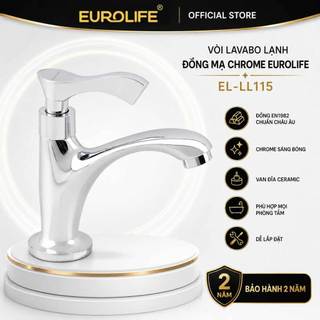 Vòi lavabo lạnh eurolife el-ll115 - đồng mạ chrome, chậu rửa mặt 1 đường nước