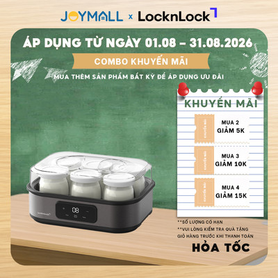 Máy Làm Sữa Chua LocknLock EJY211 EJY213GRY, Điều Khiển Cảm Ứng, JoyMall