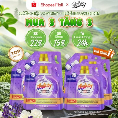 [MUA 3 TẶNG 3] Nước Giặt Joykity Hương Lavender túi 2L Dịu Nhẹ An Toàn Cho Da Lưu Hương 24 Tiếng