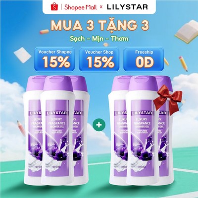 [Mua 3 Tặng 3] Sữa Tắm Hương Nước Hoa Lan Tím Lilystar Lưu Hương Cao Cấp Dưỡng Ẩm Và Làm Sach Sâu Cho Cơ Thể Chai 300ml